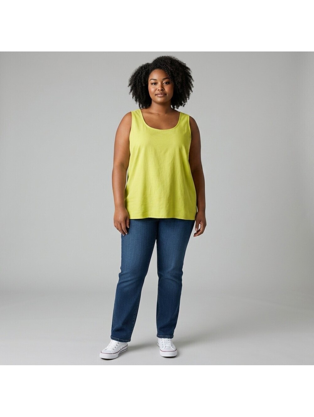 Liz Baker Top Women 18 Plus Green Sleeveless Wide Strap Pullover Casual Solid